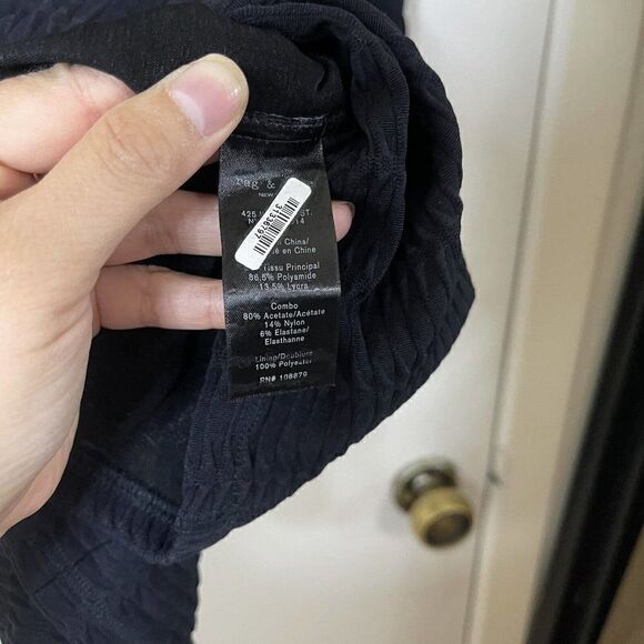 RAG & BONE black cinched ribbed long sleeve stretch bodycon dress size Small - Picture 3 of 5